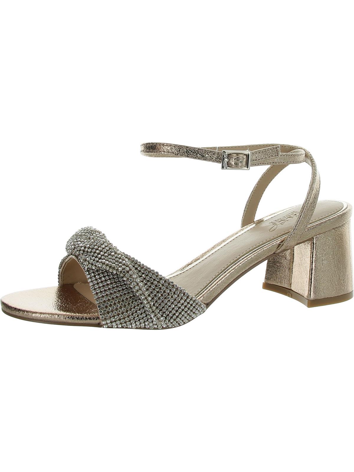 Jewel Badgley Mischka Womens ANSLEY Faux Leather Ankle Strap